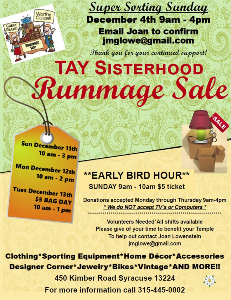rummagesale Temple Adath Yeshurun